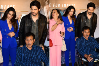 Sidharth Malhotra with Dad at Yodha Screening